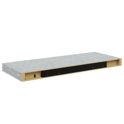 vidaXL Floating Wall Shelves 2 pcs Concrete Grey 60x23.5x3.8 cm MDF