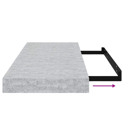 vidaXL Floating Wall Shelves 2 pcs Concrete Grey 60x23.5x3.8 cm MDF
