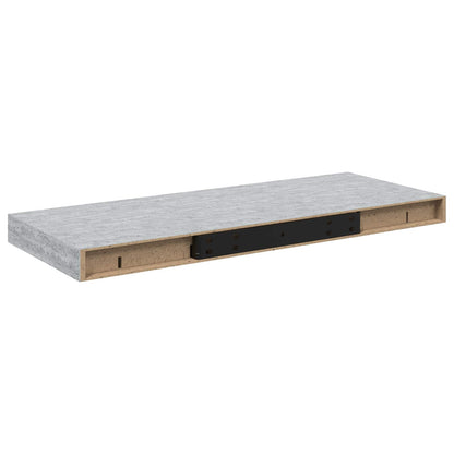 326598 vidaXL Floating Wall Shelves 2 pcs Concrete Grey 60x23,5x3,8 cm MDF