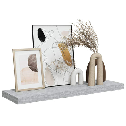 vidaXL Floating Wall Shelf Concrete Grey 80x23.5x3.8 cm MDF