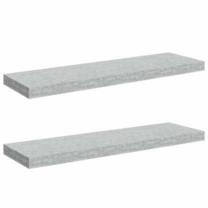 vidaXL Floating Wall Shelves 2 pcs Concrete Grey 80x23.5x3.8 cm MDF