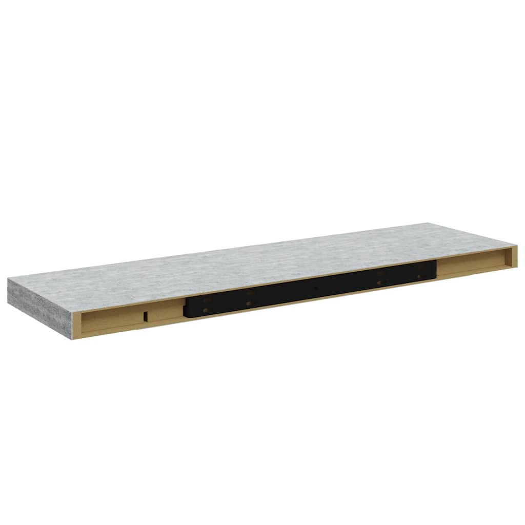 vidaXL Floating Wall Shelves 4 pcs Concrete Grey 80x23.5x3.8 cm MDF