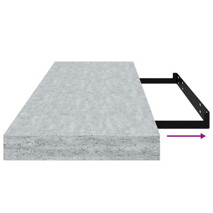 vidaXL Floating Wall Shelves 4 pcs Concrete Grey 80x23.5x3.8 cm MDF
