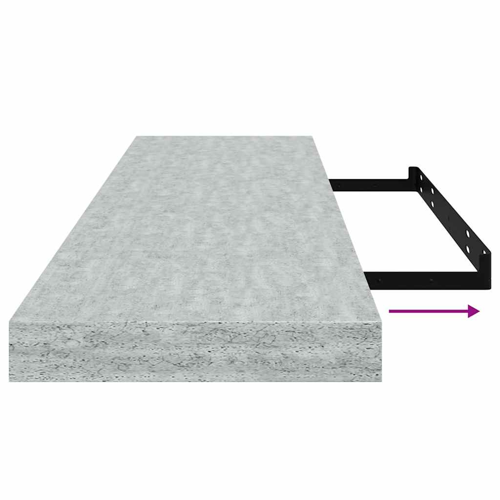 vidaXL Floating Wall Shelf Concrete Grey 90x23.5x3.8 cm MDF