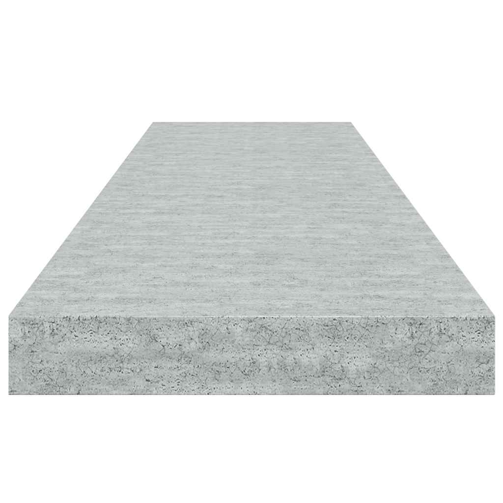 vidaXL Floating Wall Shelves 2 pcs Concrete Grey 90x23.5x3.8 cm MDF