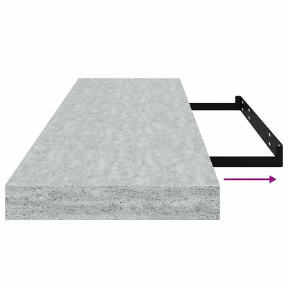 vidaXL Floating Wall Shelves 2 pcs Concrete Grey 90x23.5x3.8 cm MDF