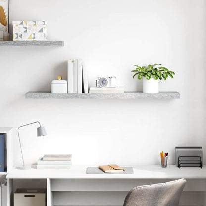 326606 vidaXL Floating Wall Shelf Concrete Grey 120x23,5x3,8 cm MDF