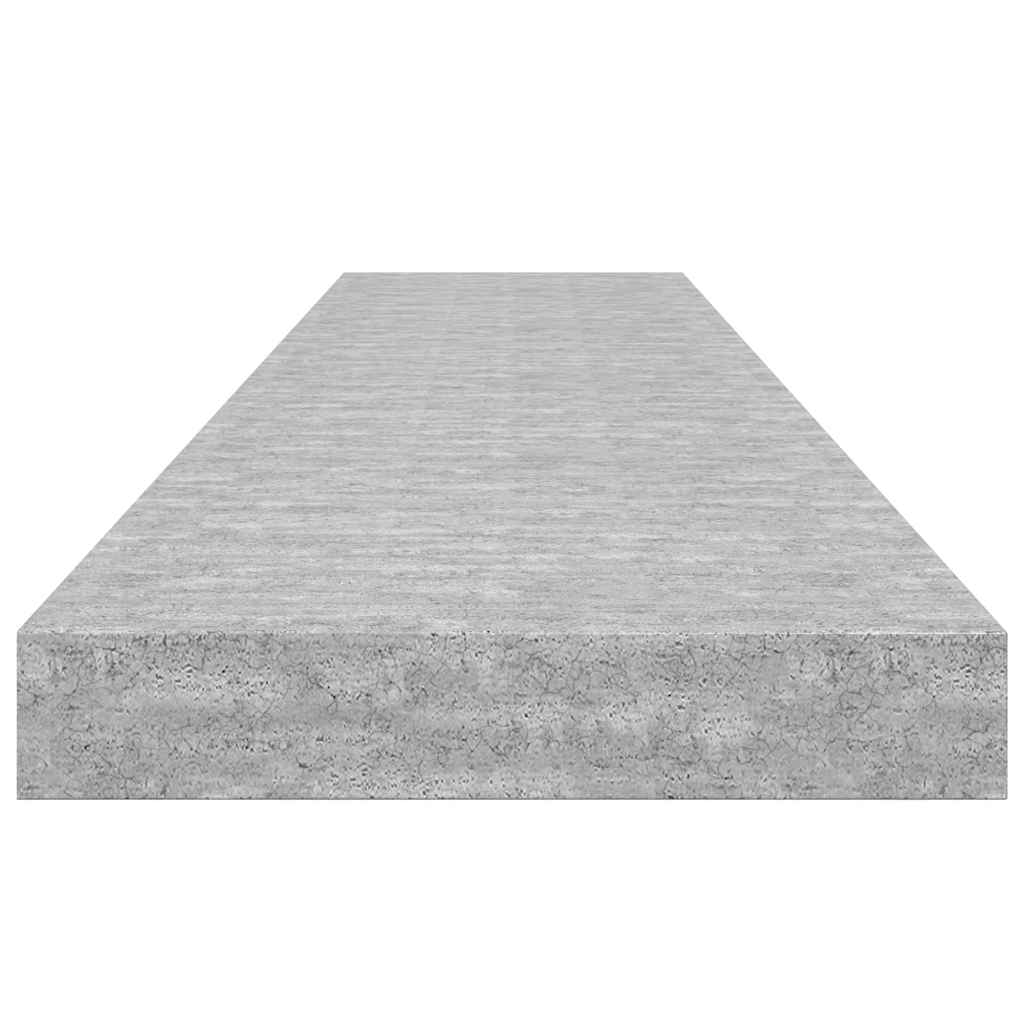 vidaXL Floating Wall Shelves 2 pcs Concrete Grey 120x23.5x3.8 cm MDF