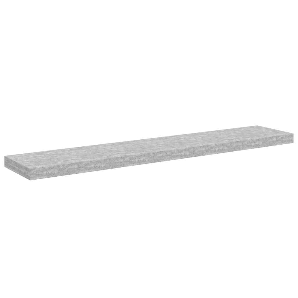 vidaXL Floating Wall Shelves 4 pcs Concrete Grey 120x23.5x3.8 cm MDF