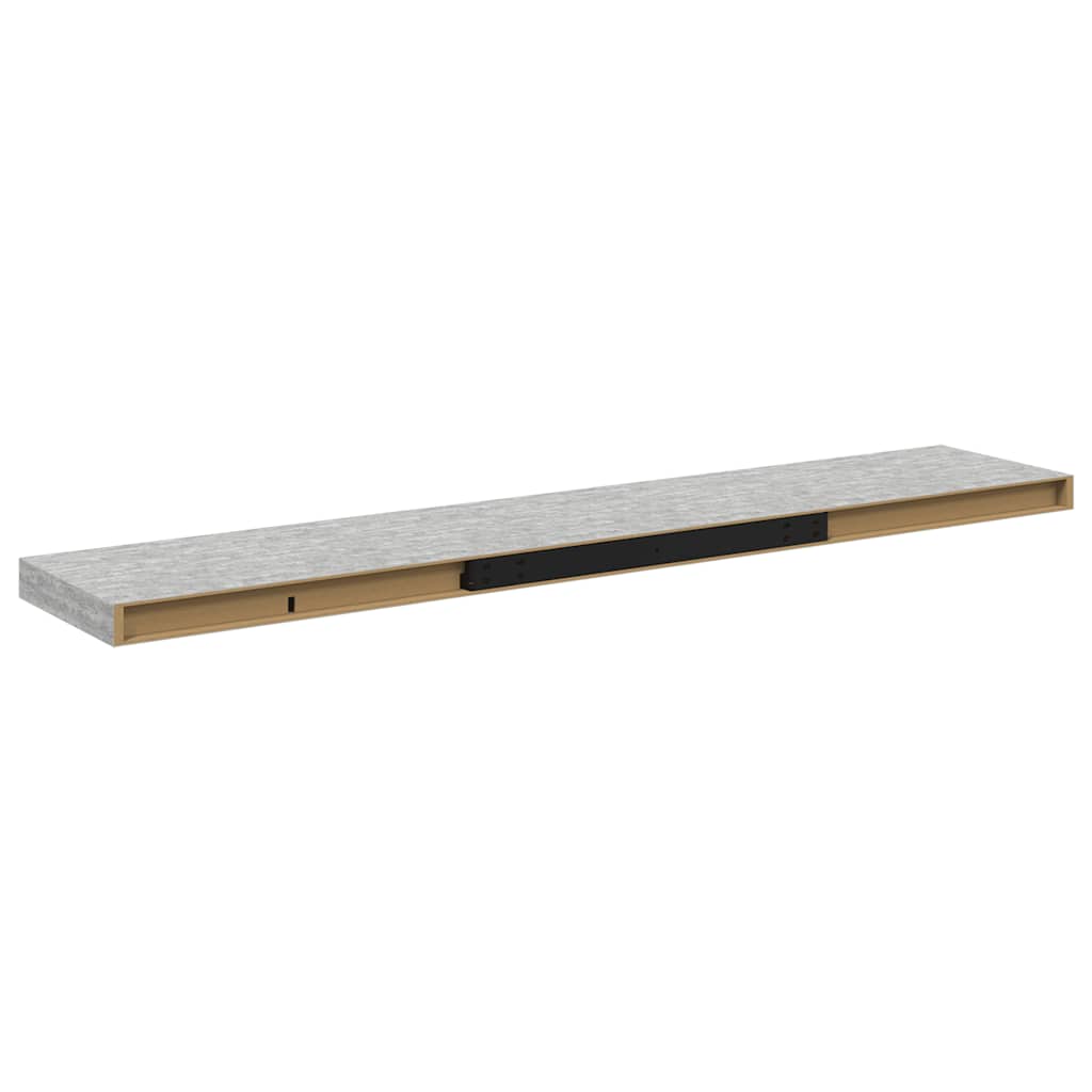 vidaXL Floating Wall Shelves 4 pcs Concrete Grey 120x23.5x3.8 cm MDF