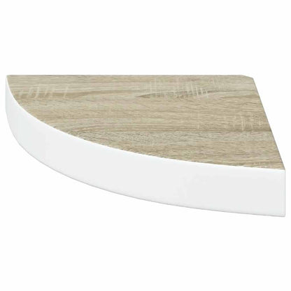 vidaXL Wall Corner Shelves 2 pcs Oak and White 25x25x3.8 cm MDF