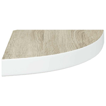 vidaXL Wall Corner Shelves 2 pcs Oak and White 25x25x3.8 cm MDF