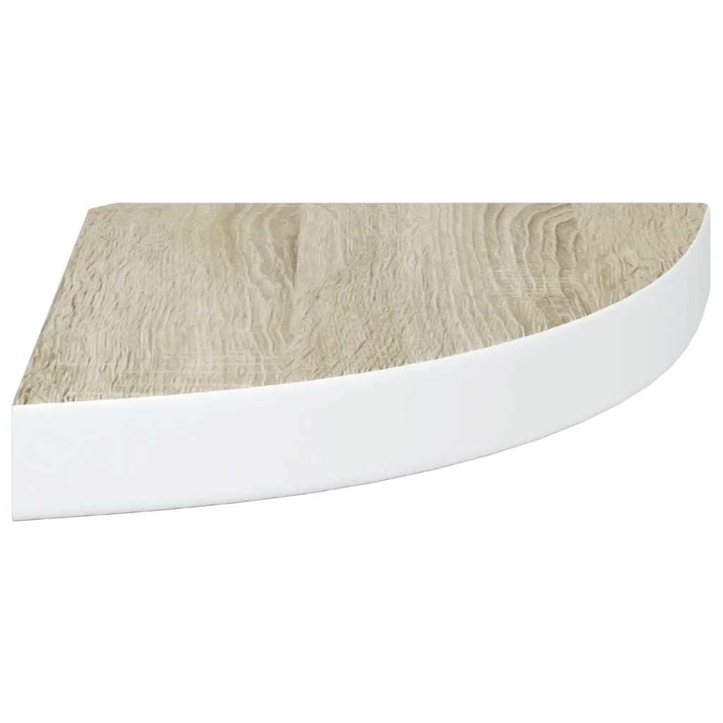vidaXL Wall Corner Shelves 4 pcs Oak and White 25x25x3.8 cm MDF