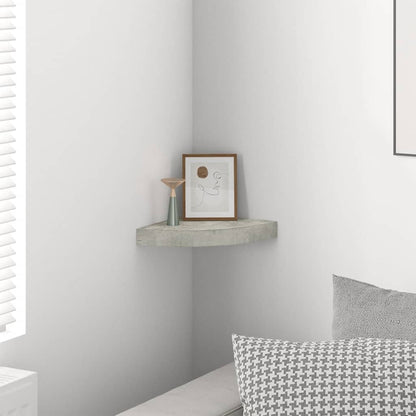vidaXL Wall Corner Shelf Concrete Grey 25x25x3.8 cm MDF