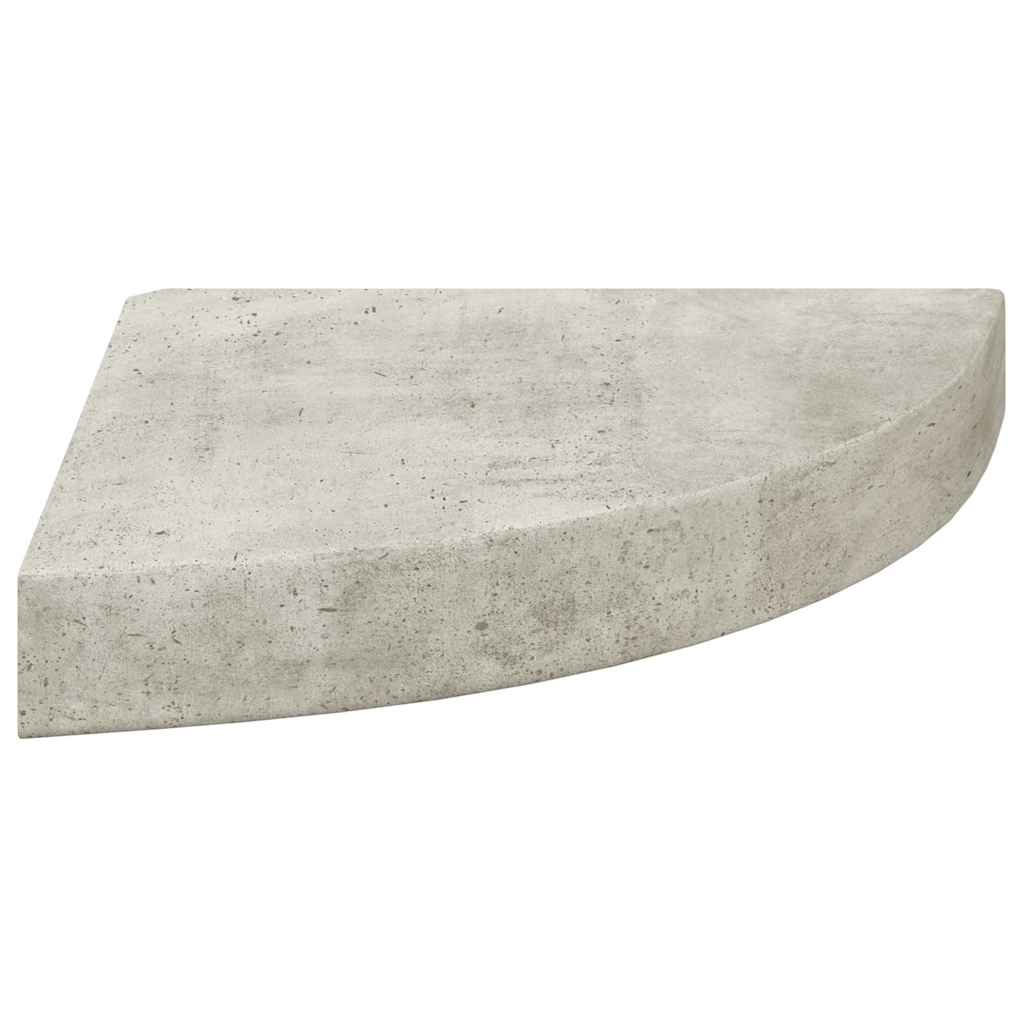 326633 vidaXL Wall Corner Shelf Concrete Grey 25x25x3,8 cm MDF