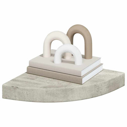 vidaXL Wall Corner Shelves 4 pcs Concrete Grey 25x25x3.8 cm MDF