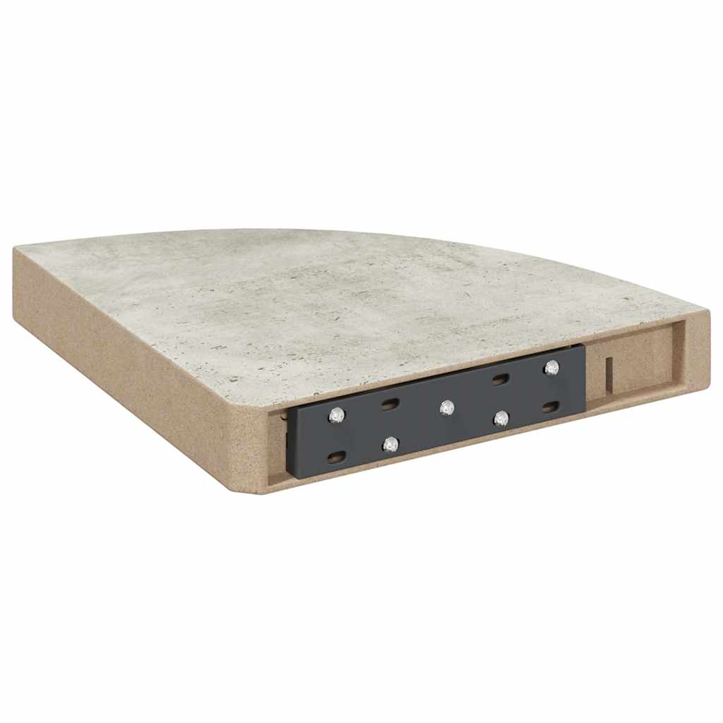 vidaXL Wall Corner Shelves 4 pcs Concrete Grey 25x25x3.8 cm MDF