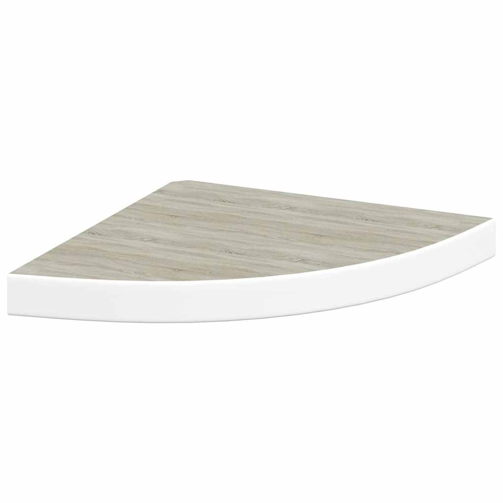 vidaXL Wall Corner Shelves 2 pcs Oak and White 35x35x3.8 cm MDF