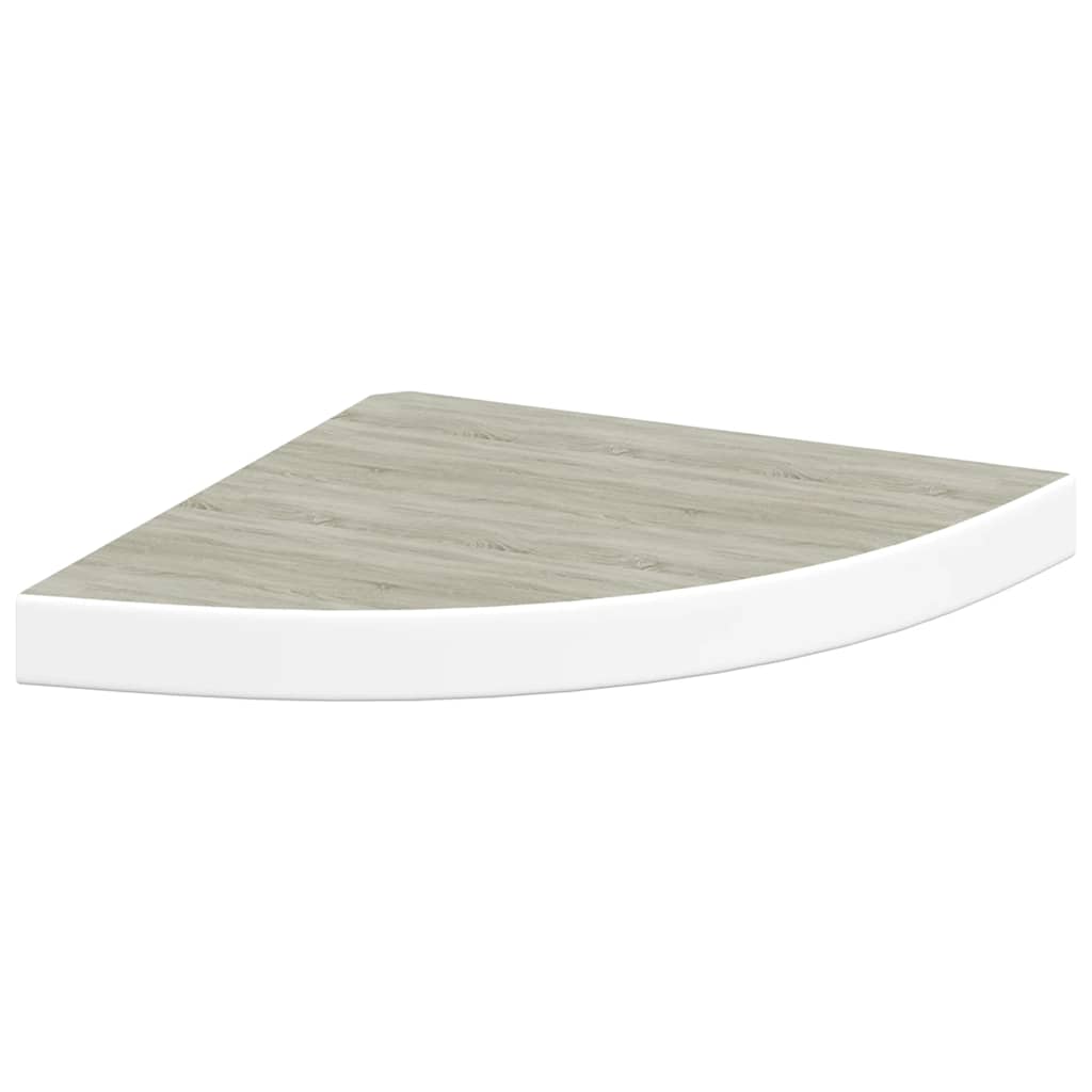 vidaXL Wall Corner Shelf | Set of 4 | Oak and White | Honeycomb MDF, Metal