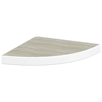 vidaXL Wall Corner Shelf | Set of 4 | Oak and White | Honeycomb MDF, Metal