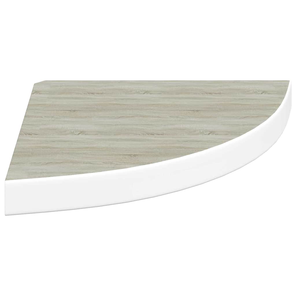 vidaXL Wall Corner Shelf | Set of 4 | Oak and White | Honeycomb MDF, Metal
