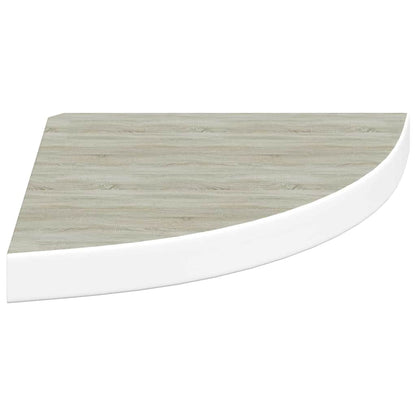 vidaXL Wall Corner Shelf | Set of 4 | Oak and White | Honeycomb MDF, Metal