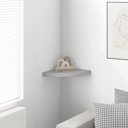 vidaXL Wall Corner Shelf | Concrete grey | Honeycomb MDF | 35 cm corner size