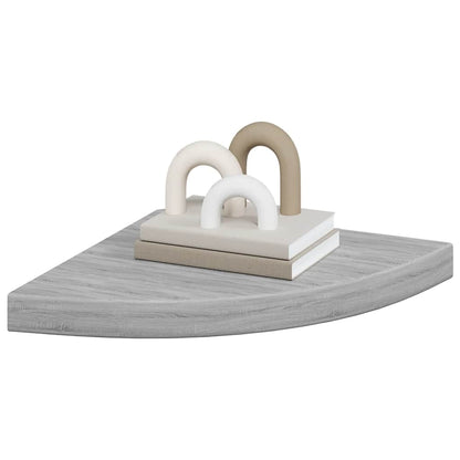 vidaXL Wall Corner Shelf | Concrete grey | Honeycomb MDF | 35 cm corner size