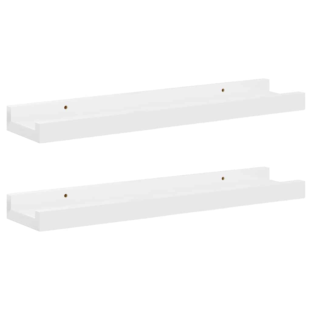 326648 vidaXL Wall Shelves 2 pcs High Gloss White 40x9x3 cm