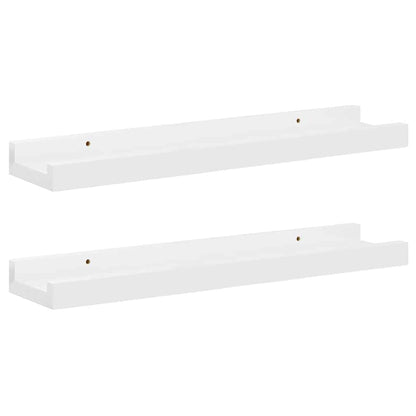 326648 vidaXL Wall Shelves 2 pcs High Gloss White 40x9x3 cm