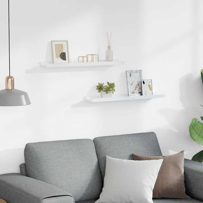 vidaXL Wall Shelves 2 pcs High Gloss White 60x9x3 cm