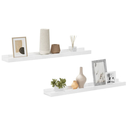 326649 vidaXL Wall Shelves 2 pcs High Gloss White 60x9x3 cm