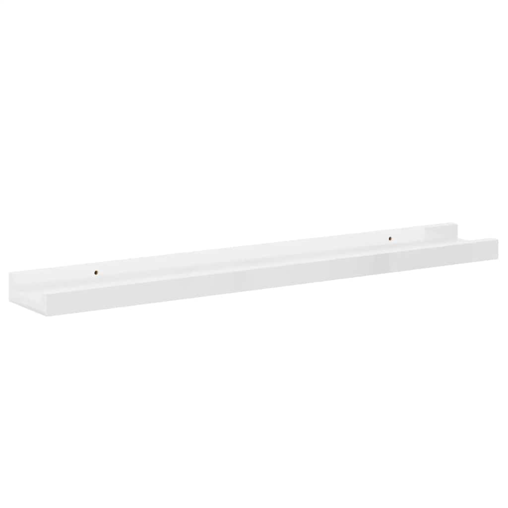 vidaXL Wall Shelves 2 pcs High Gloss White 60x9x3 cm