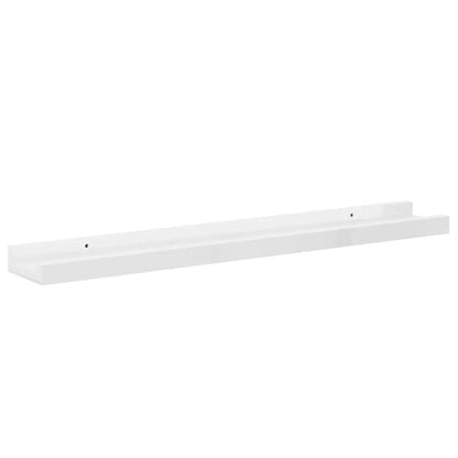 vidaXL Wall Shelves 2 pcs High Gloss White 60x9x3 cm