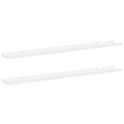 vidaXL Wall Shelves 2 pcs High Gloss White 100x9x3 cm