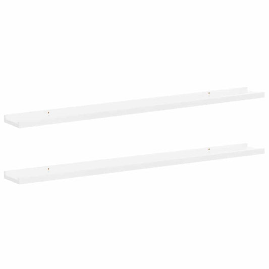 vidaXL Wall Shelves 2 pcs High Gloss White 100x9x3 cm
