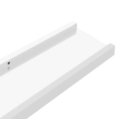 vidaXL Wall Shelves 2 pcs High Gloss White 100x9x3 cm