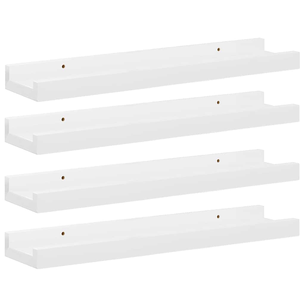 vidaXL Wall Shelves 4 pcs High Gloss White 40x9x3 cm