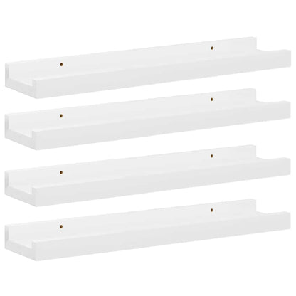 vidaXL Wall Shelves 4 pcs High Gloss White 40x9x3 cm