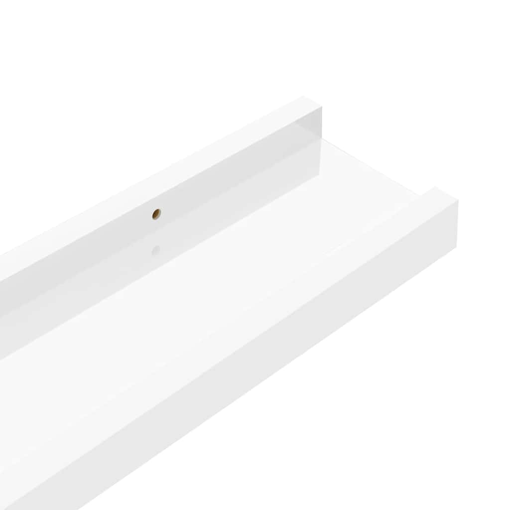 vidaXL Wall Shelves 4 pcs High Gloss White 40x9x3 cm