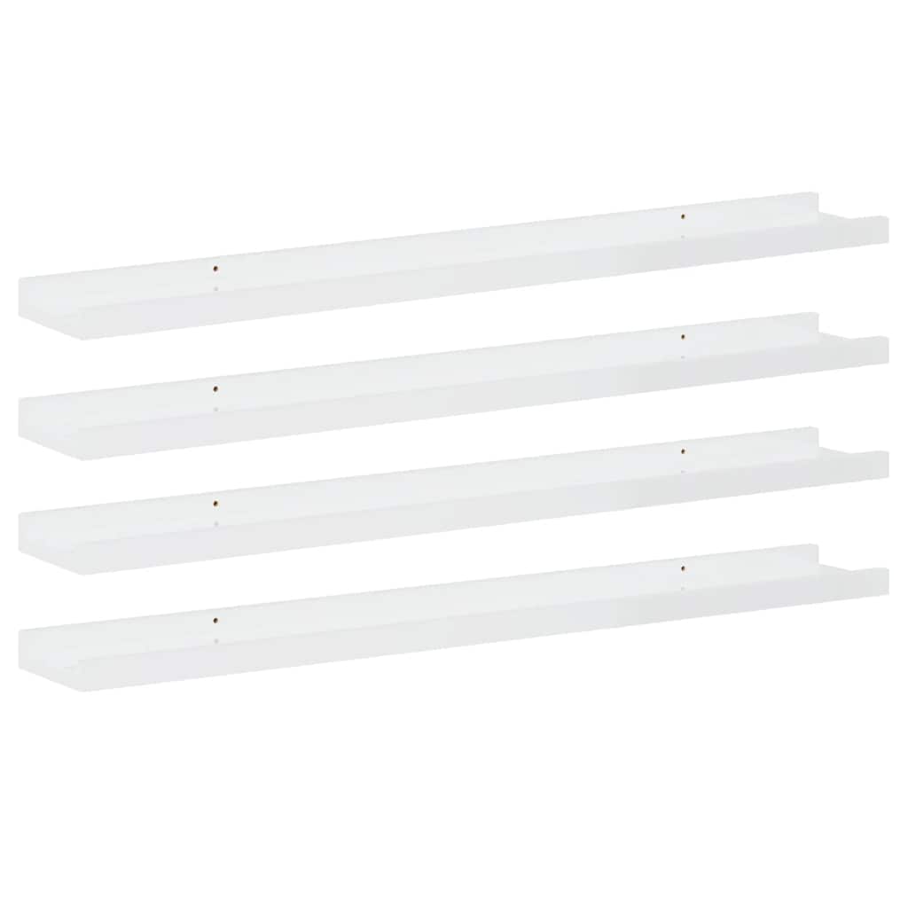 vidaXL Wall Shelves 4 pcs High Gloss White 80x9x3 cm