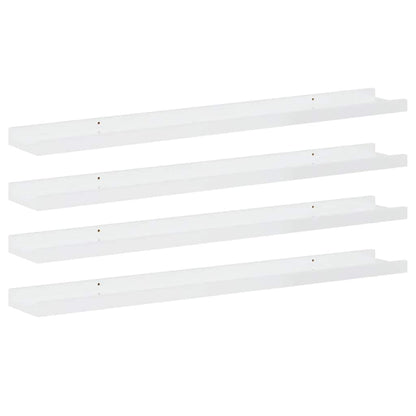 vidaXL Wall Shelves 4 pcs High Gloss White 80x9x3 cm