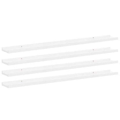 vidaXL Wall Shelves 4 pcs High Gloss White 100x9x3 cm