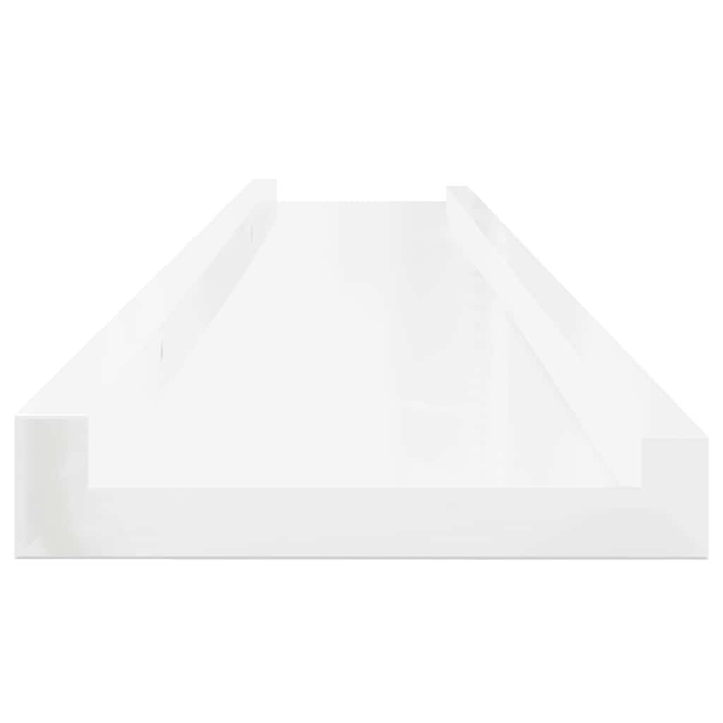 vidaXL Wall Shelves 4 pcs High Gloss White 100x9x3 cm