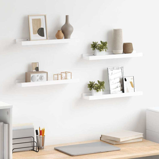 326660 vidaXL Wall Shelves 4 pcs White 40x9x3 cm