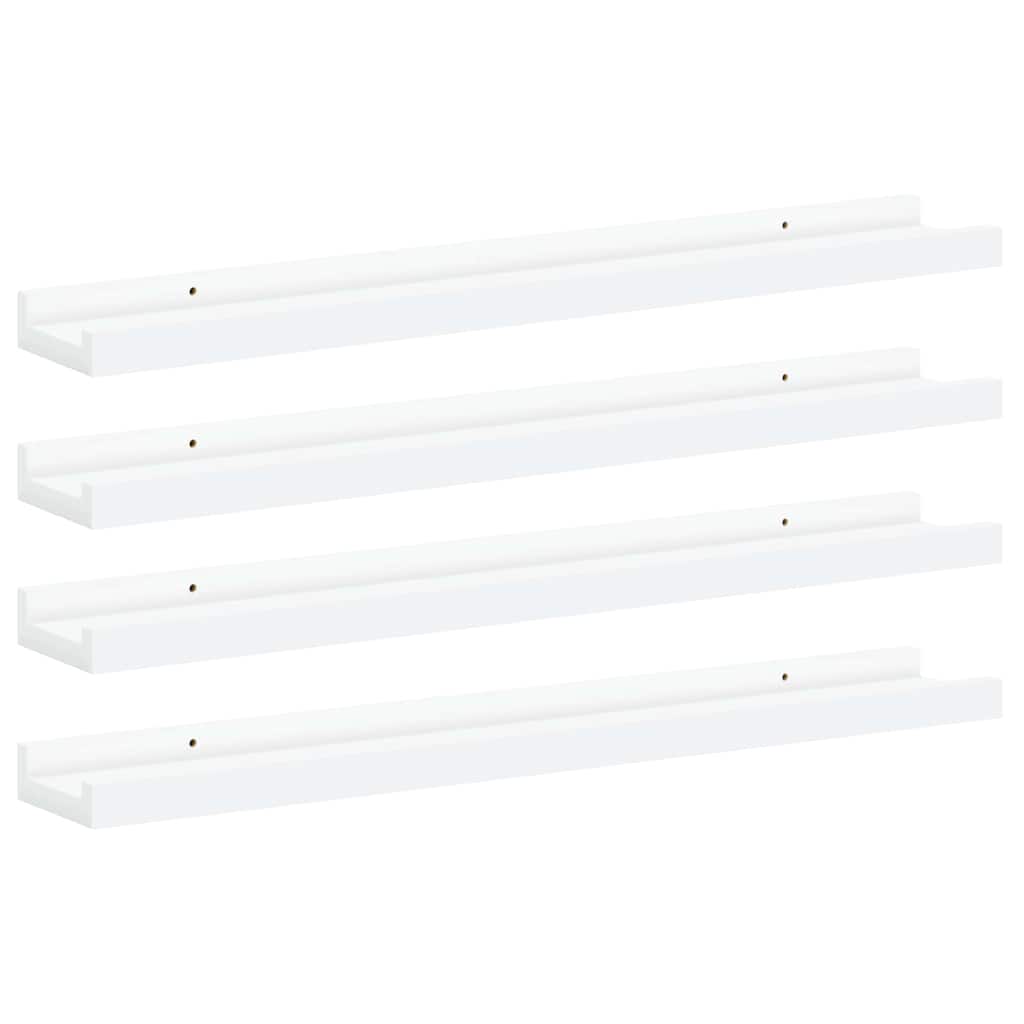 326661 vidaXL Wall Shelves 4 pcs White 60x9x3 cm