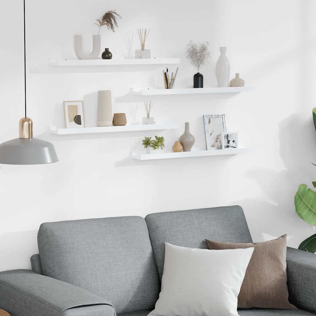 326661 vidaXL Wall Shelves 4 pcs White 60x9x3 cm