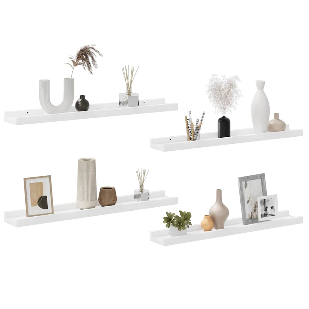 326661 vidaXL Wall Shelves 4 pcs White 60x9x3 cm