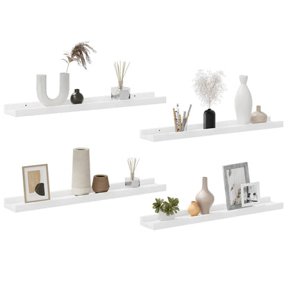 326661 vidaXL Wall Shelves 4 pcs White 60x9x3 cm