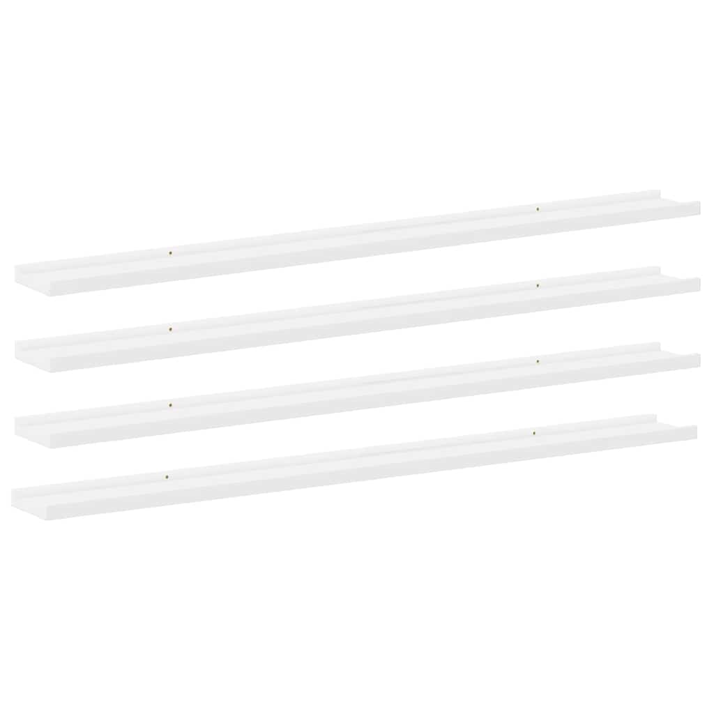vidaXL Wall Shelves 4 pcs White 115x9x3 cm
